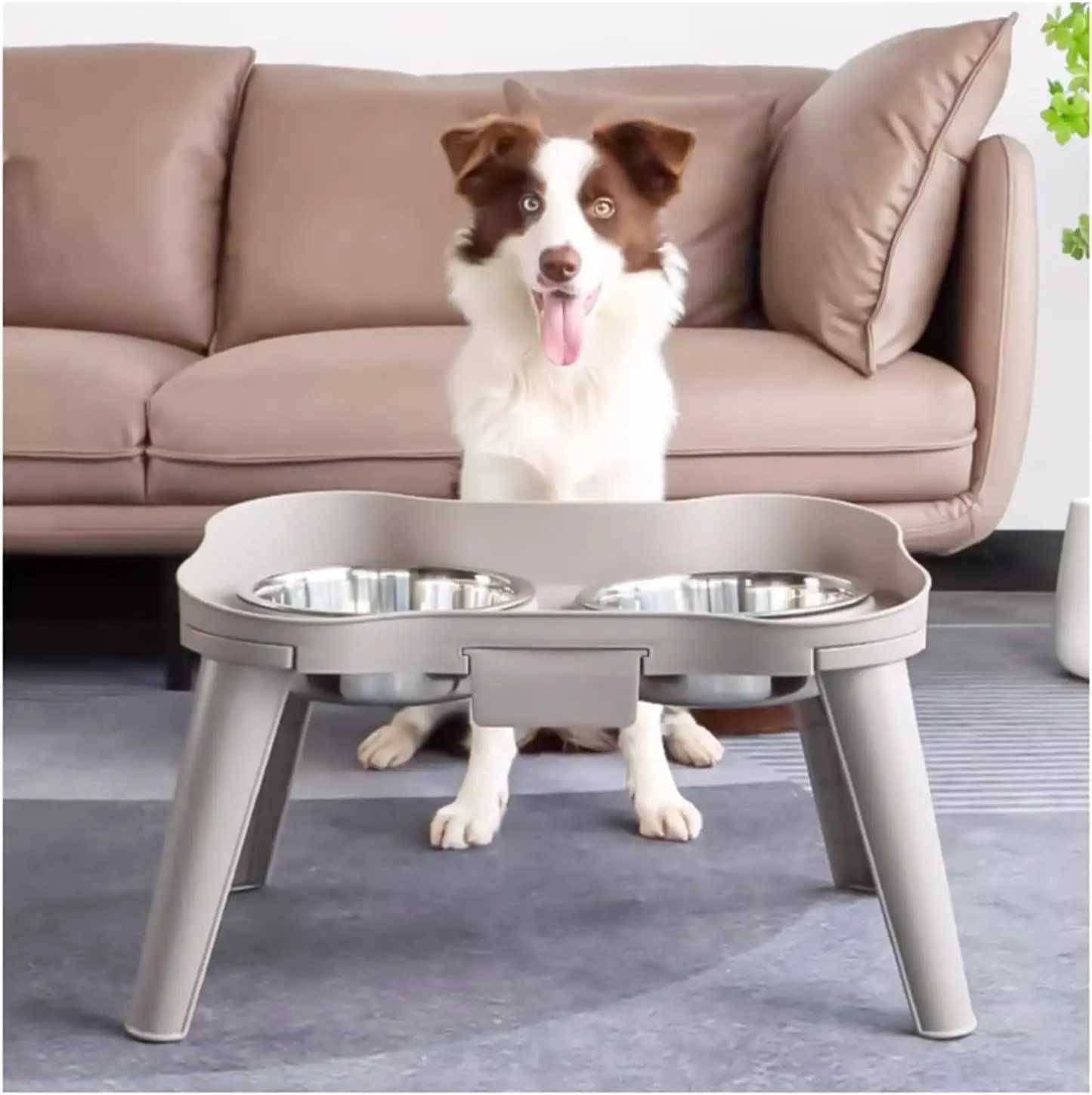 Pet food bowl with stand raised feeder dog bowl spill proof dog water bowl suitable for small medium and large dogs and pets J251113