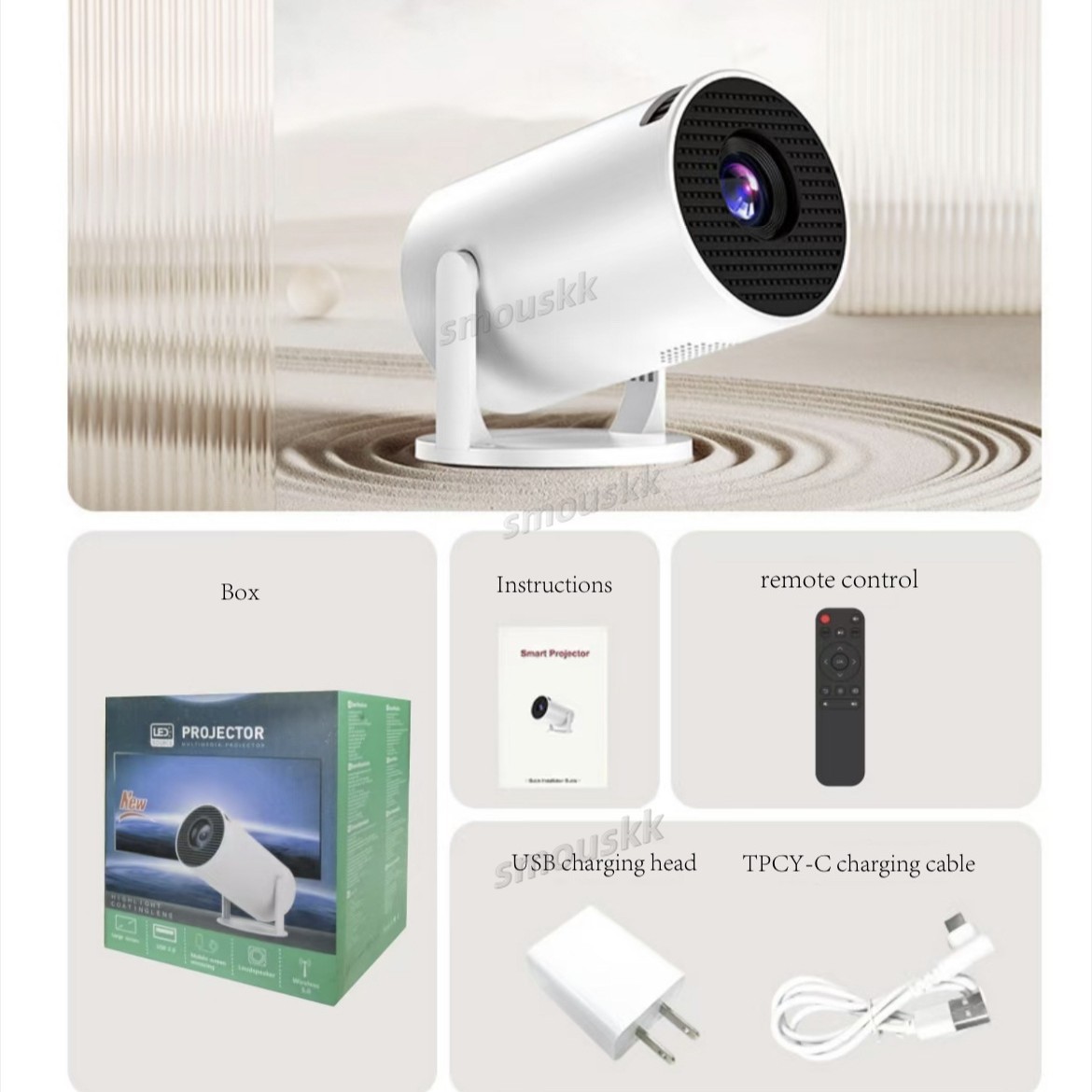 HY300mini Wireless Projector Screen Mirroring Projector 1080P Full HD Home Theater Cylindrical Projector Y20