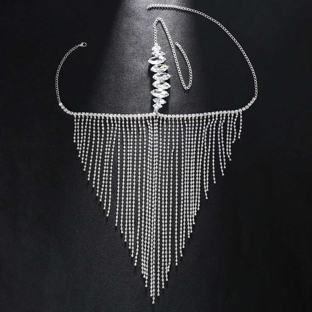 Fashion Rave Crystal Rhinestone Handmade Face Black Tassel Mask for Women Face Chain Accessory Jewelry Bellydancing VeilW251029