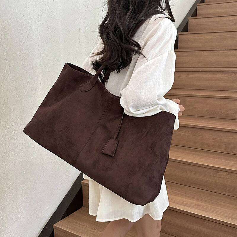 Designer bag 52 Women Faux Suede Hobo Shoulder Large Capacity Bucket Bag Handbag Fall Winter Top-Handle Bags Vintage Underarm Pouch