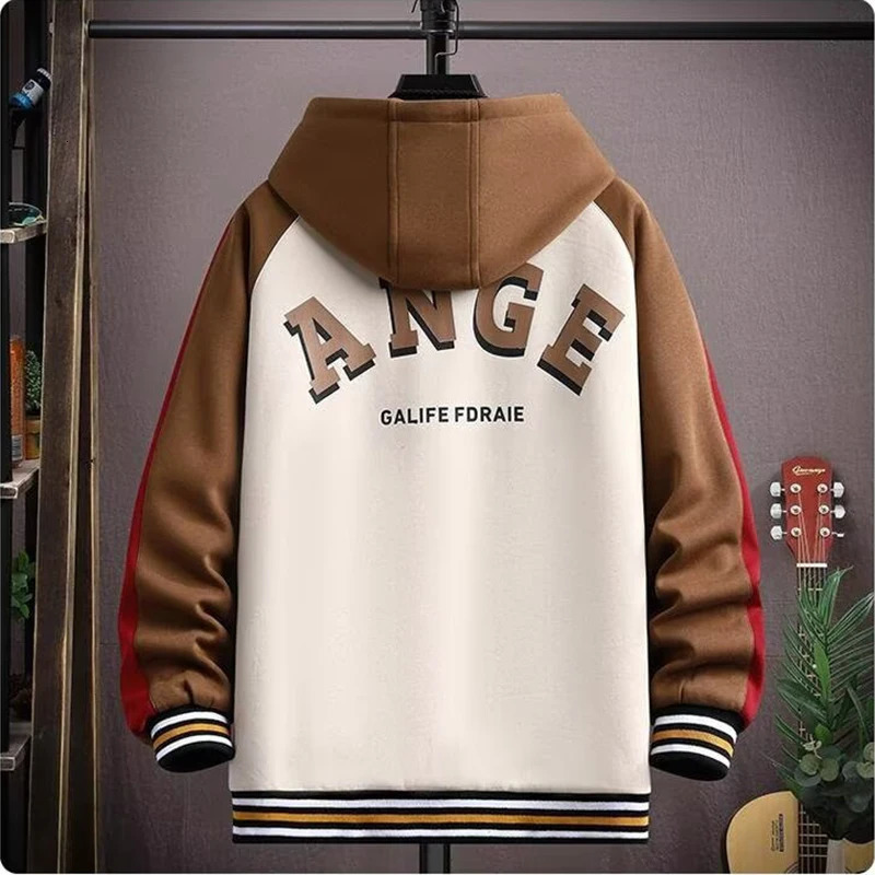 Korean Fashion Mens Jackets Spring Autumn Streetwear Print Coats Men Casual Trend Clothing Hooded Baseball 251028