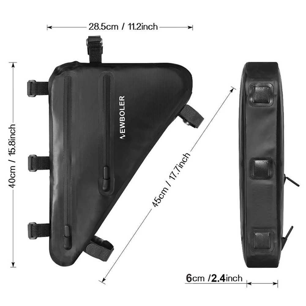 NEWBOLER Bike Bicycle Bag Front Tube Frame Handlebar Waterproof Cycling Bags Triangle Pouch Frame Holder Bicycle Accessories H251029