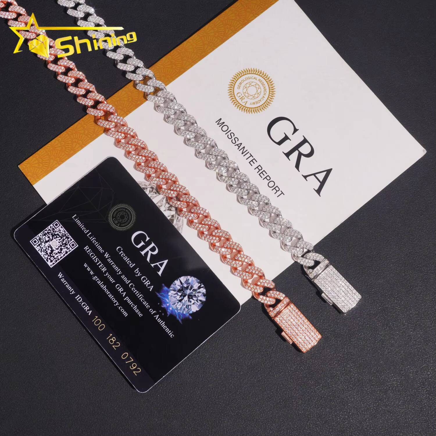 Mens Cuban Bracelet Pass Diamond Tester Moissnaite 2rows 10mm Solid S925 Gold Plated Luxury Cuban Link Chain Hip Hop Jewelry Designer's style