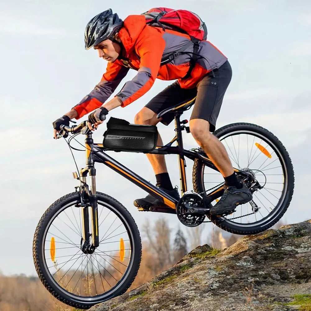 Bike Front Frame Bag Bike Storage Bag Waterproof Bike Phone Holder Bag TouchScreen Cycling Pouch Cycling Accessories H251029