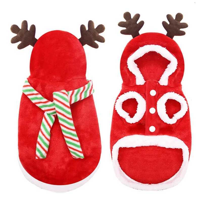Pet Dog Christmas Clothes Autumn Winter Warm Pet Clothes Thickened Hoodie Dog Clothes Puppy Warm Costume Dog Cats Coat Hoodies C251030