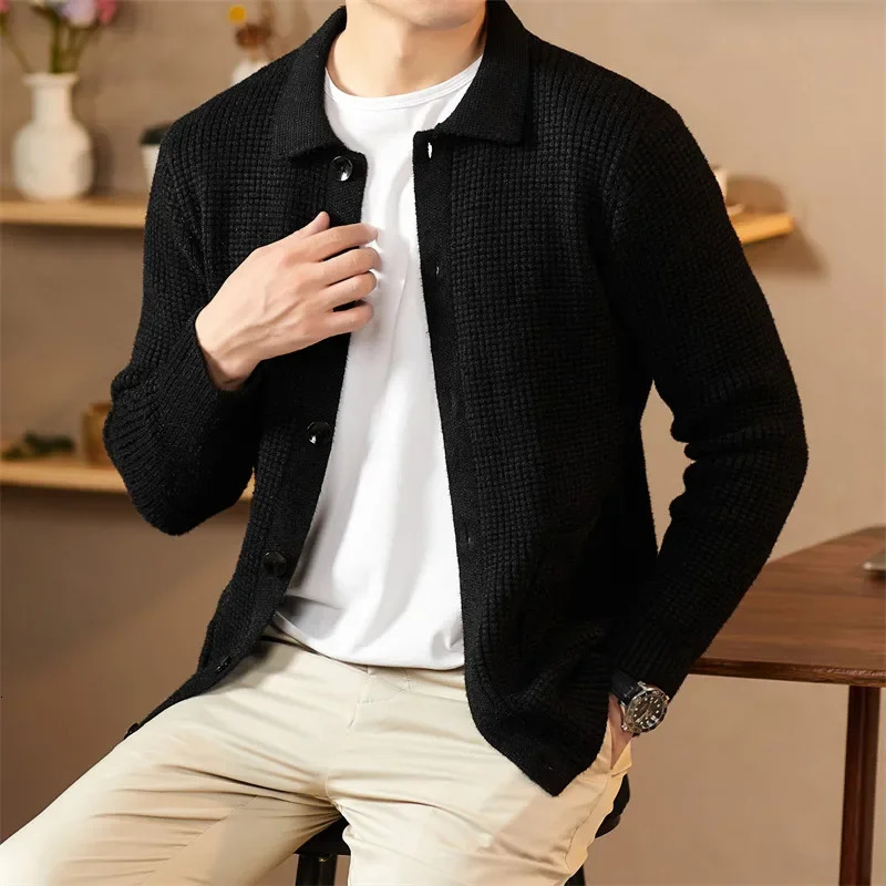 Cardigan Male Sweater Man Clothes Modern Slim Fit Lightweight Fabric Versatile Daily Wear Office Home Streetwear Chic Look 251017