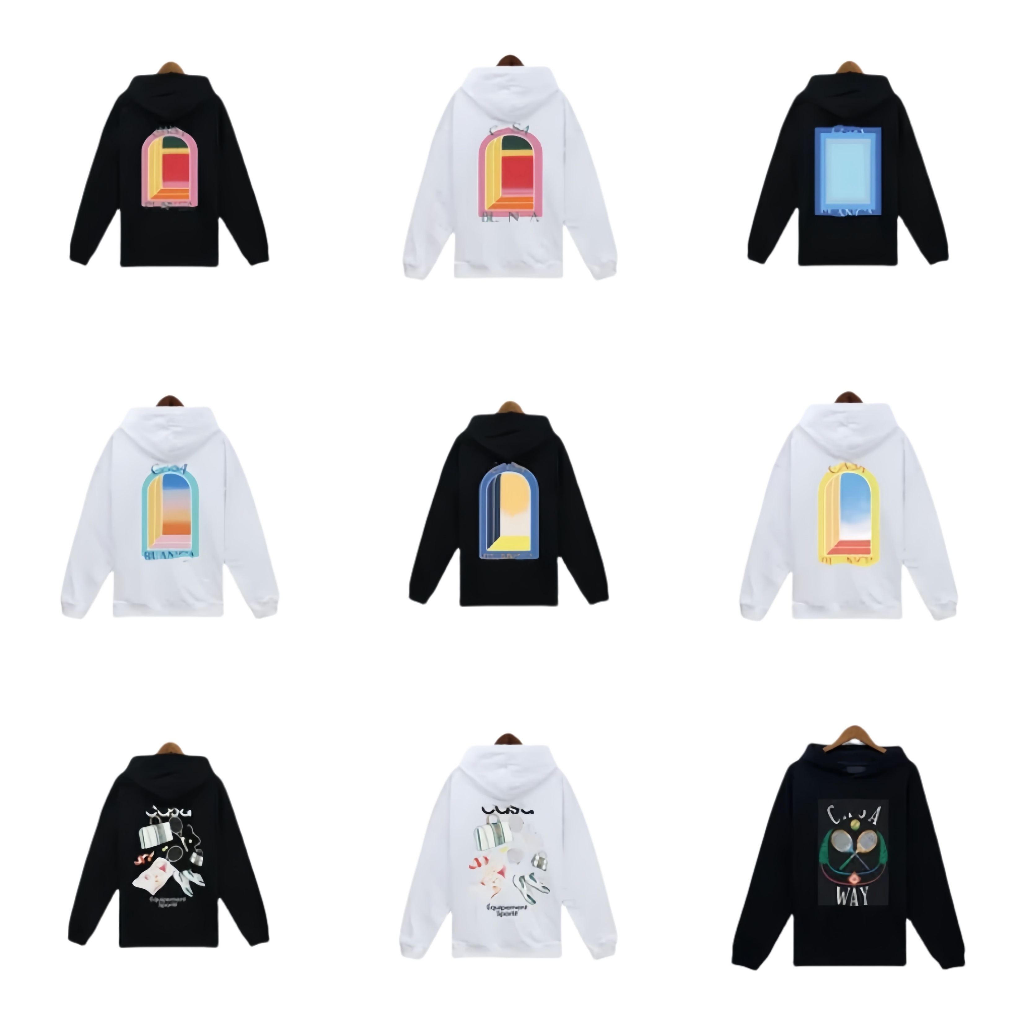 SSCasablancamens Set Men's Hoodie Designer Casaity Blancoity Hoodie For Mens Cross Brand Letter Painted Print Looped Round Neck Designers Casaly Blancoly Hoodie