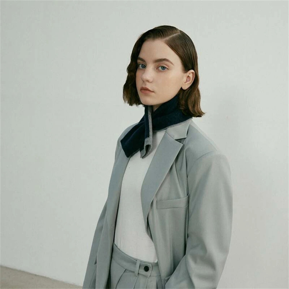 Korean Cross Knitted Scarf Womens Doublesided Neck Wraps Winter Soft Patchwork Scarves Lady Bufandas Muffler Foulard Christmas 251023