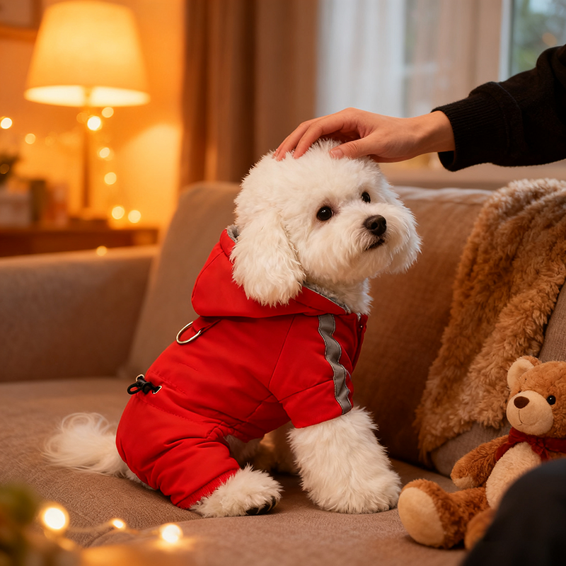 Winter and Autumn Thickened Down Cotton Coats for Small Dogs like Bichon Frise and Teddy Providing Warmth