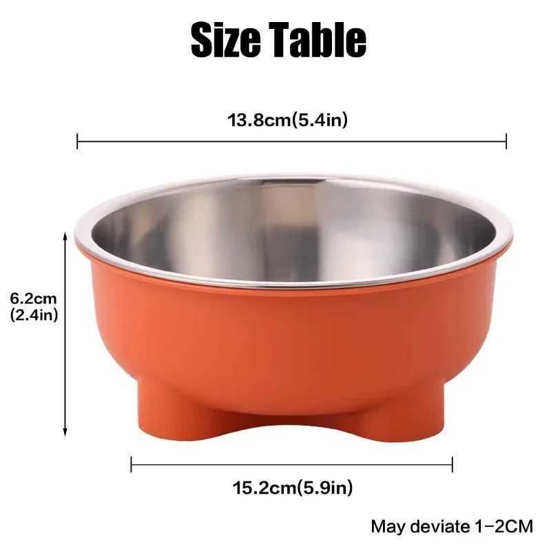 Stainless Steel Anti Slip Pet Bowl With Four Legs Solid Color Easy Clean Dog Cat Bowl For Indoor Outdoor Use J251113