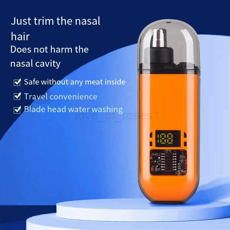 Rechargeable Nose Ear Hair Trimmer for Men Waterproof Precision Blades Portable Grooming Tool with LED Painless Trimming Z251030