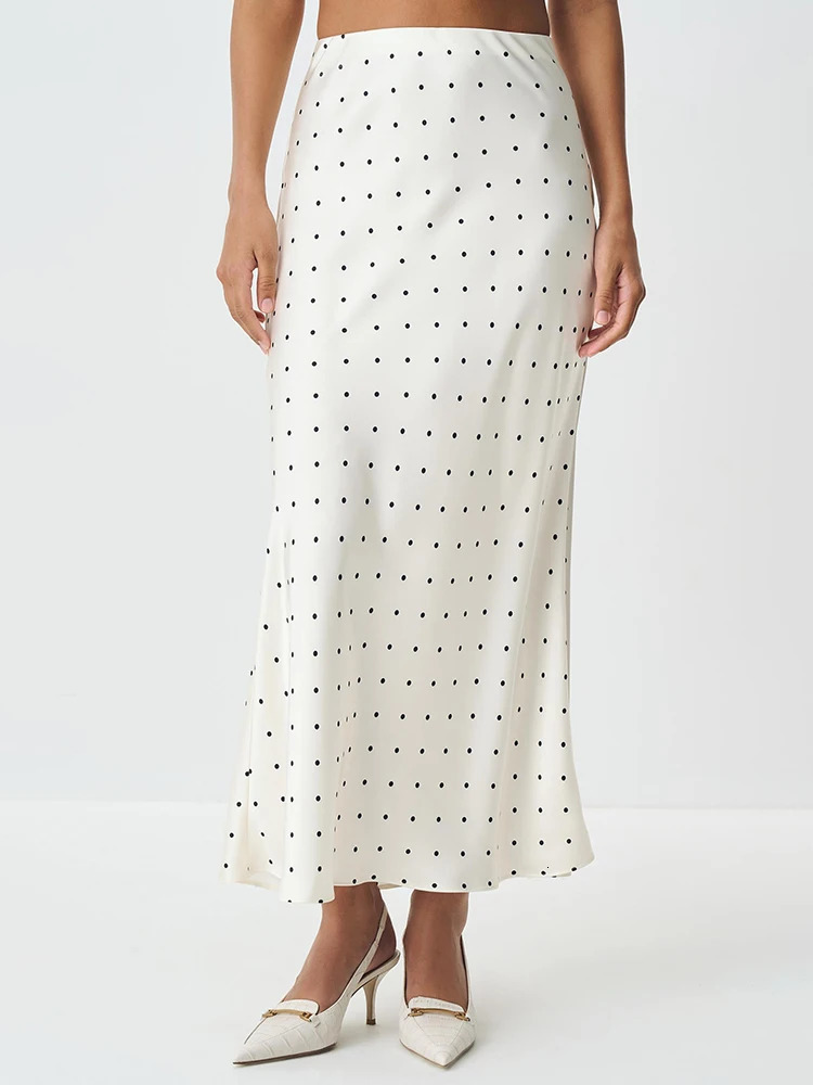 Blifanbo Polka Dot High Waist Midi Skirt For Women Stain Slim Elegant Bodycon Midi Skirt Autumn fashion Female Skirt Streetwear 251028