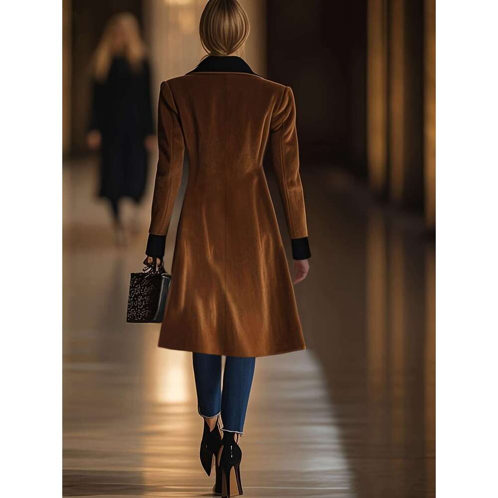 Elegant Coat Elegant Sophisticated Women S Long Coat Formal Everyday Chic Outerwear Hine Washable Tuxedo Like Jacket For Office Parties Casual Outfits