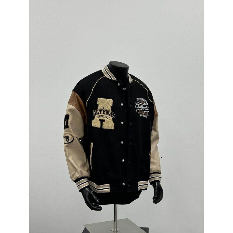 American Style Letter Flocking Patchwork Baseball Jacket for Men New Spring and Autumn Hip-Hop Designer coat Loose Fit Versatile Trendy Jacket Coat