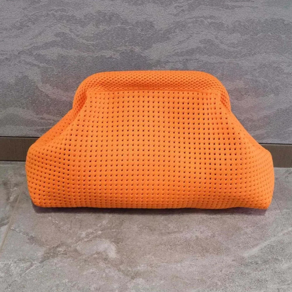 Durable Polyester Summer Beach Clutch Bag Soft Elastic Hollow Out Pouch Large Capacity Breathable Small Crochet Handbag Vacation 251030