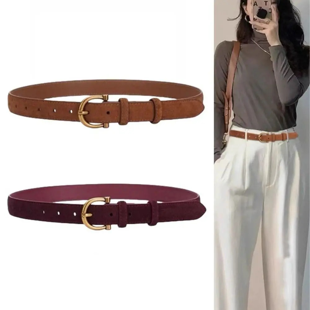 Women Suede Leather Belt Casual Versatile Business Waist Strap Trendy Trouser Dress Belts Gifts 251024CJ