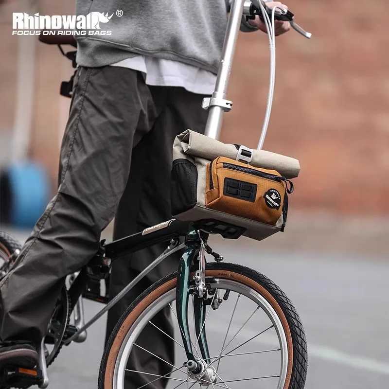 Rhinowalk Bicycle Handlebar Bag 4L Quick Release Bag For Brompton Folding Bike Cycling Front Basket Storage Bag Shouler Bag H251029