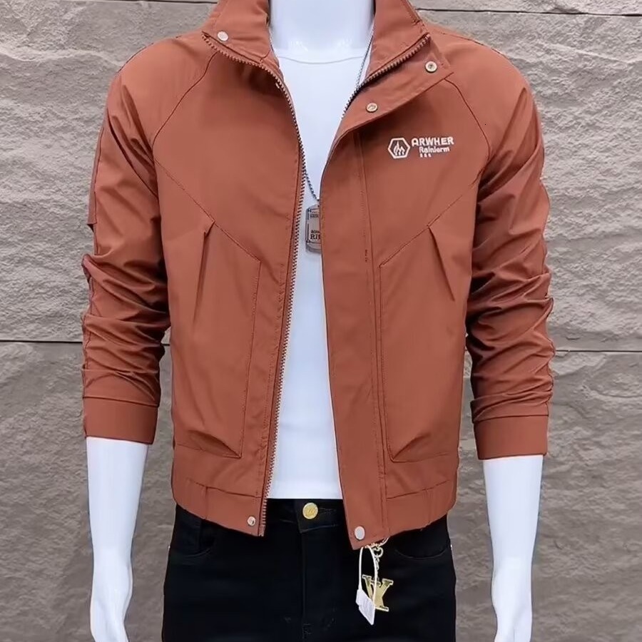 2025 Designer Coat Stand Collar Men's Spring And Autumn New Jacket Korean Style Slim Fit Trendy Jacket Workwear Top