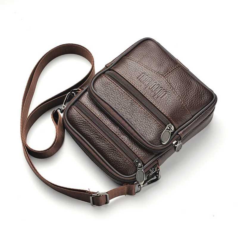 Mens Genuine Leather Crossbody Shoder Bags High quality Tote Fi Business Man Messenger Bag Leather Bags fanny pack Y251011