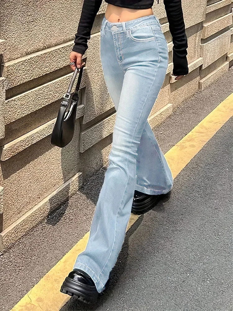 Woman Vintage High Waist Flare Jeans Female Stretchy Bootcut Tight Denim Pants Women Bell Bottoms Casual Slim Fit Trousers 251029