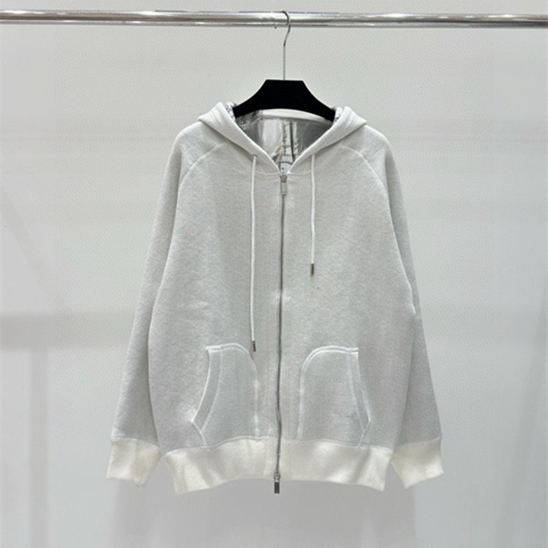 Designer's autumn and winter new fashionable knitted zipper hooded sweatshirt double-sided wearable loose women's jacquard letter unisex sty