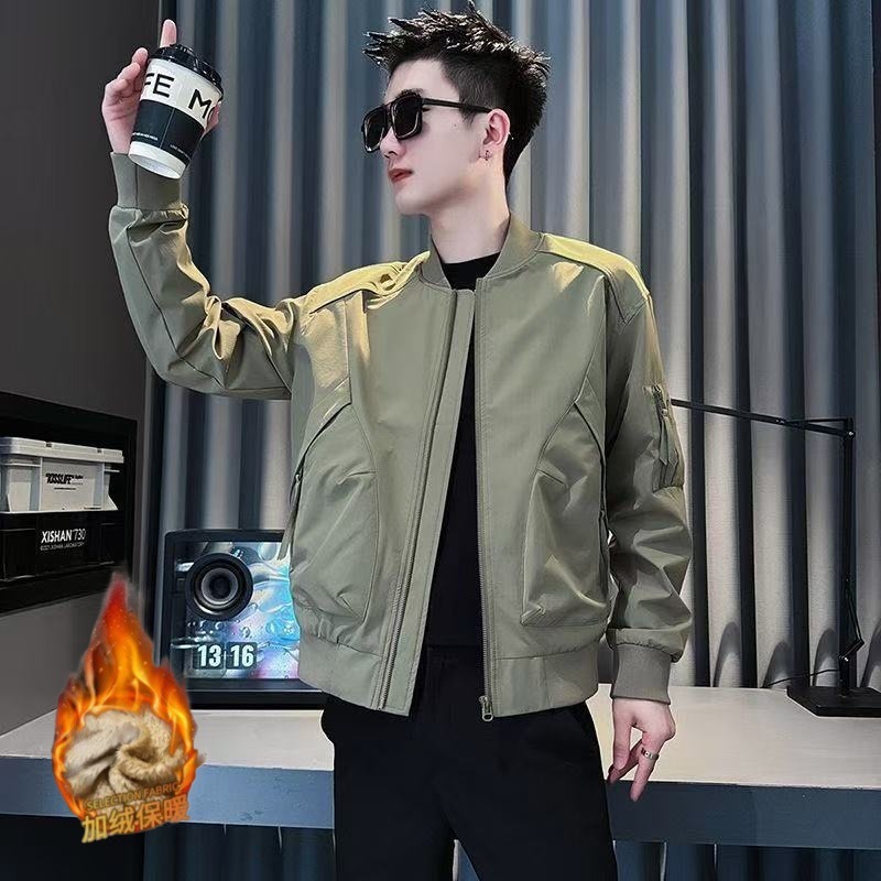 Men's Trendy Baseball Jacket With Collar Designer Coat Casual Workwear Style Men's Clothing 2025 New Spring And Autumn Trendy Coat