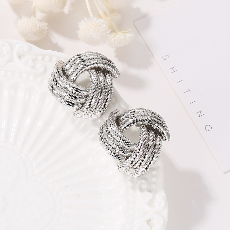 New Exaggerated Earrings Geometric Cross Alloy Pattern Studs Fashion Creative Accessories