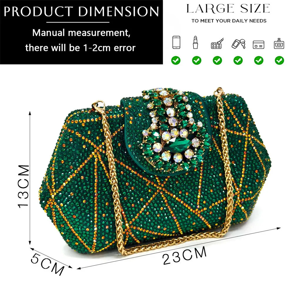 Womens Evening Clutch Bag Party Purse Wedding Clutch For Bridal Exquisite Crystal Ladies Handbag Apricot Green Wallet 251023