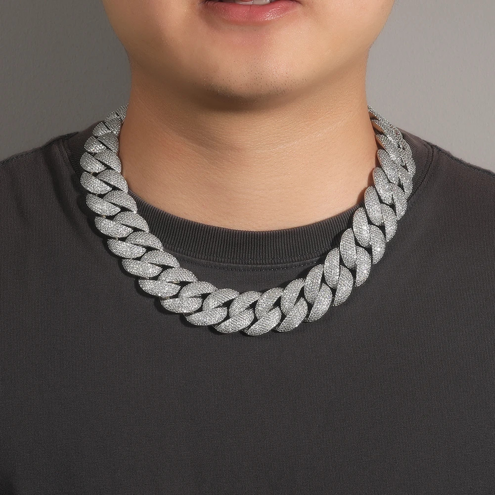 UWIN 24mm Heavy Miami Cuban Link Chain Necklaces for Men Iced Out CZ Stones Bling Bracelets Hip Hop Jewelry for Gift 251029