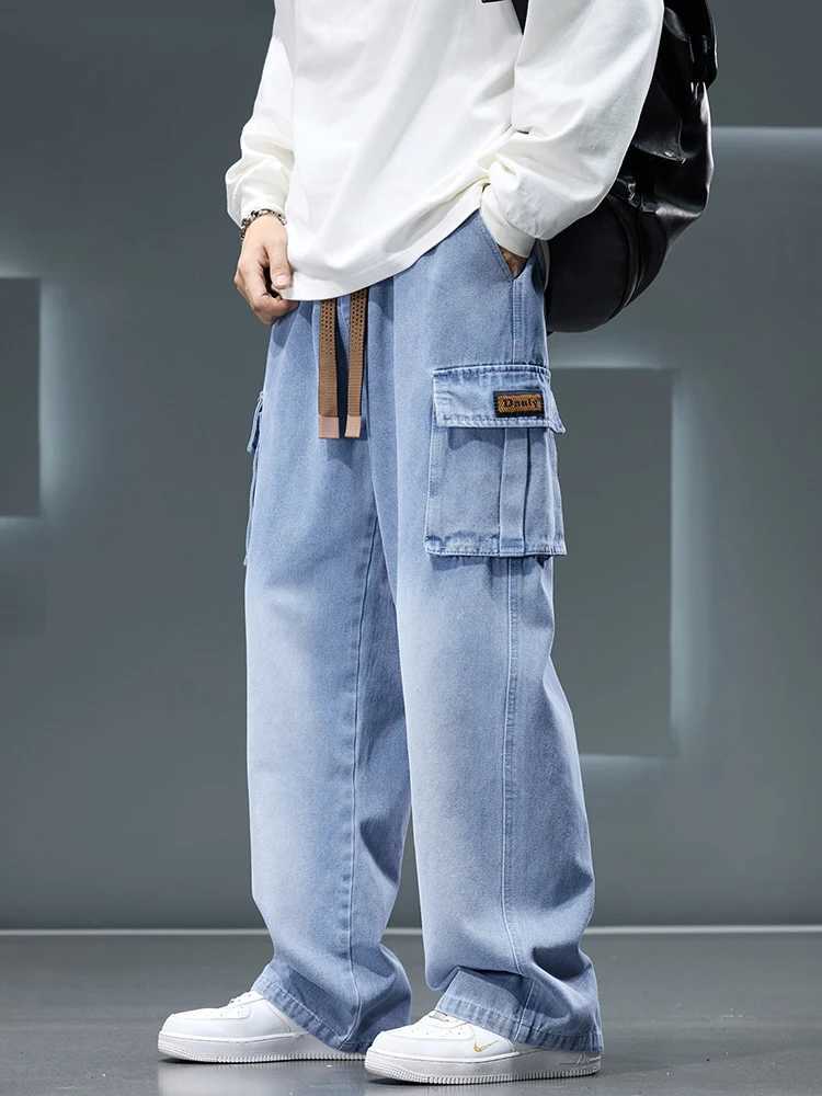 Mens Baggy Jeans 8XL Plus Size 2025 Autumn New Streetwear Wide Leg Straight Denim Pants with 6 Pockets J251030
