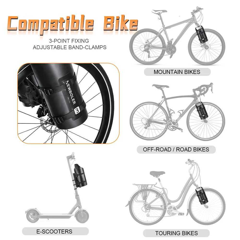NEWBOLER Portable Waterproof Bike Fork Bags 3L Portable Bike Bags Electric Scooter Bags Bicycle Front Bags Bicycle Fork Bags H251029