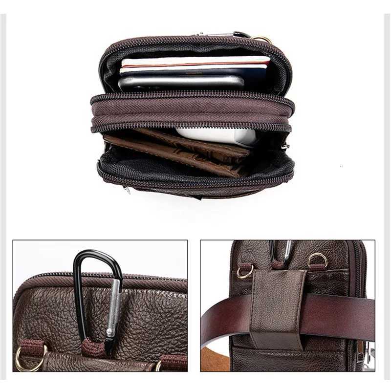 Men Genuine Leather Shoder M fanny pack High Quality Messenger Bags Mens Fi Business Belt Bag Small Briefcase Waist Y251011