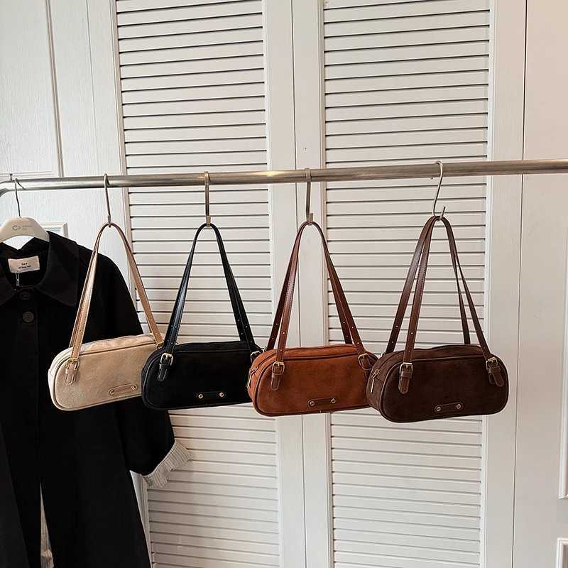 Designer bag LEFTSIDE Wen Faux Suede Shoder Bag 2025 Winter New Fi Underarm Bag Luxury Brand Designer Handbags and Purses Y251029