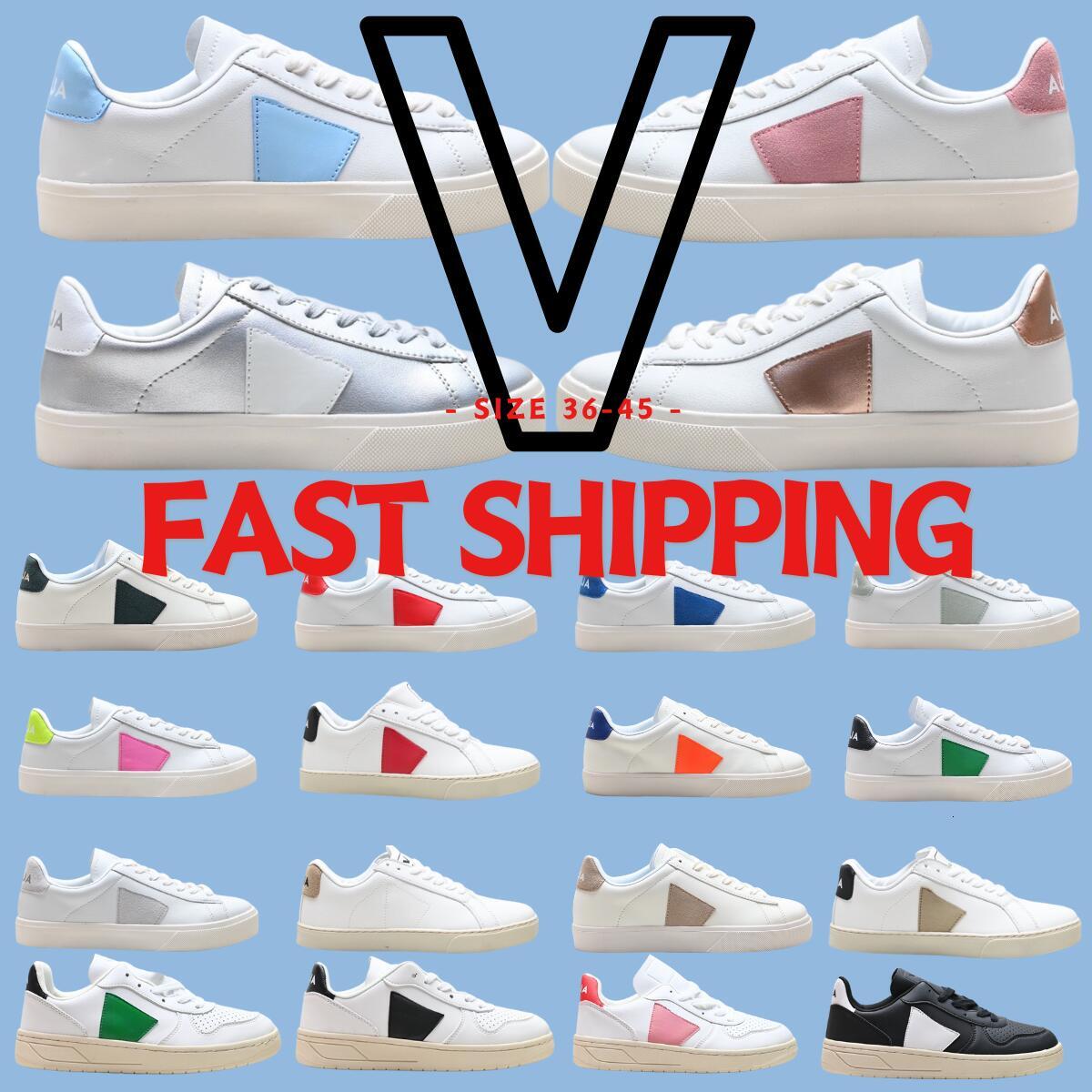 V shoes sneaker Men Women designer shoes leather Fashion board shoes versatile white shoes French casual shoes Size 36-45