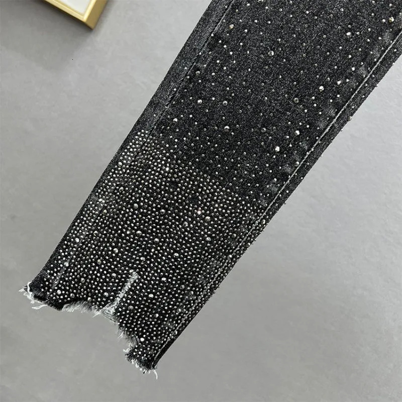 Rhinestone Jeans Women Stretch Jeans Fashion High Waist Denim Pants for Women Elegant Skinny Jeans Women Clothing 251029