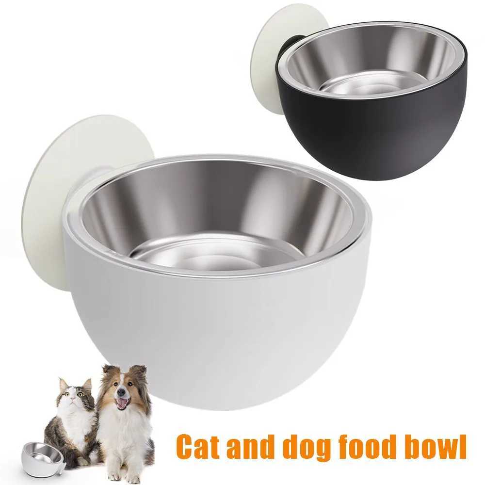 1 Pcs Wall Mount Stainless Steel Dog Bowls Anti Spill Pet Food Dishes Elevated Cat Bowl Dishwasher Safe Rustproof J251113