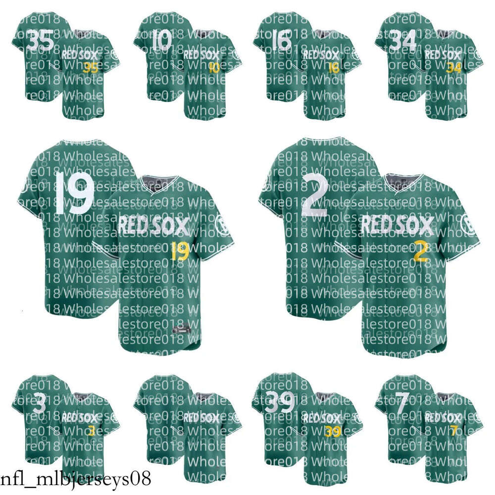 MLB Red Sox Green 2 Alex Bregman 16 Jarren Duran 11 Rafael Devers 34 David Ortiz 35 Garrett Crochet 36 Triston Casas 19 Roman Anthony 2025 City Connect Player Jersey nnk