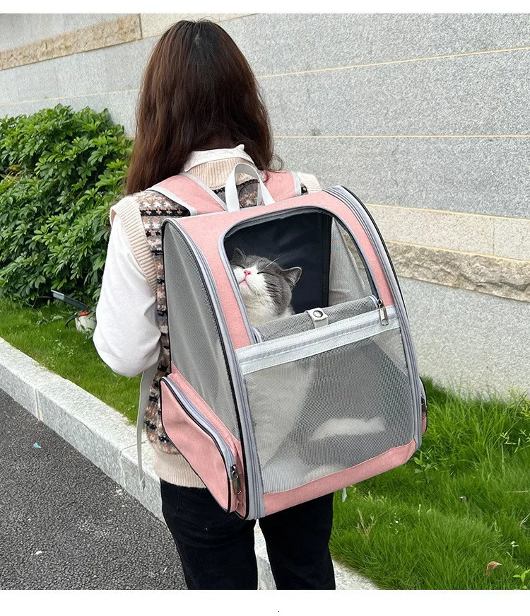 Practical foldable crossborder pet bag style for cats and dogs portable breathable spacious Portable cat backpack 251030