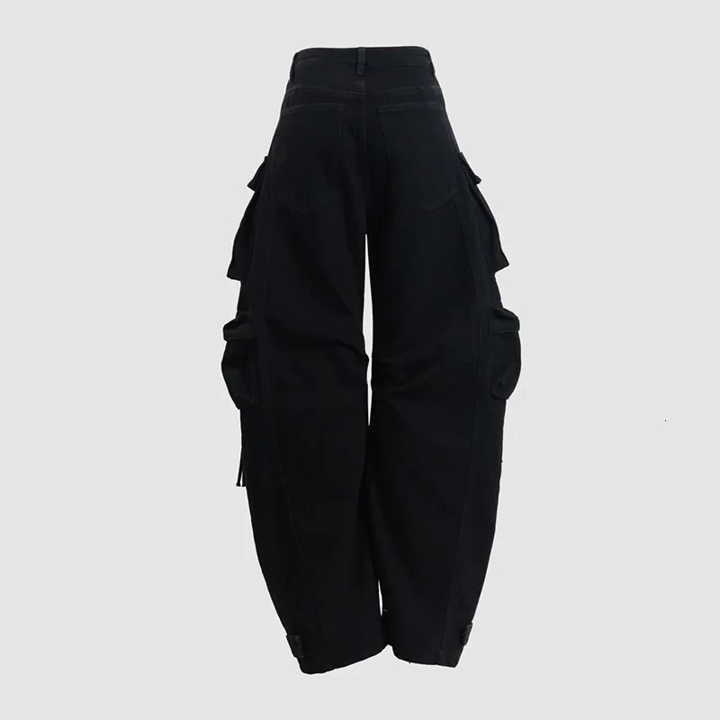 Womens HeavyDuty Washed HandPainted MultiPocket Work Pants HeavyDuty Distressed Jeans Embroidered WideLeg Pants Y2K 251029