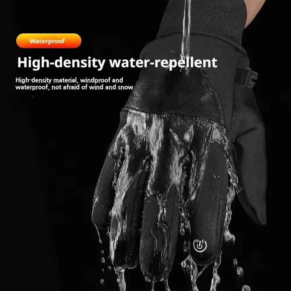 Winter Touch Screen Waterproof Gloves Mens Outdoor Cycling Skiing Waterproof Gloves Thickened Warm Non Slip Full Finger Gloves J251029