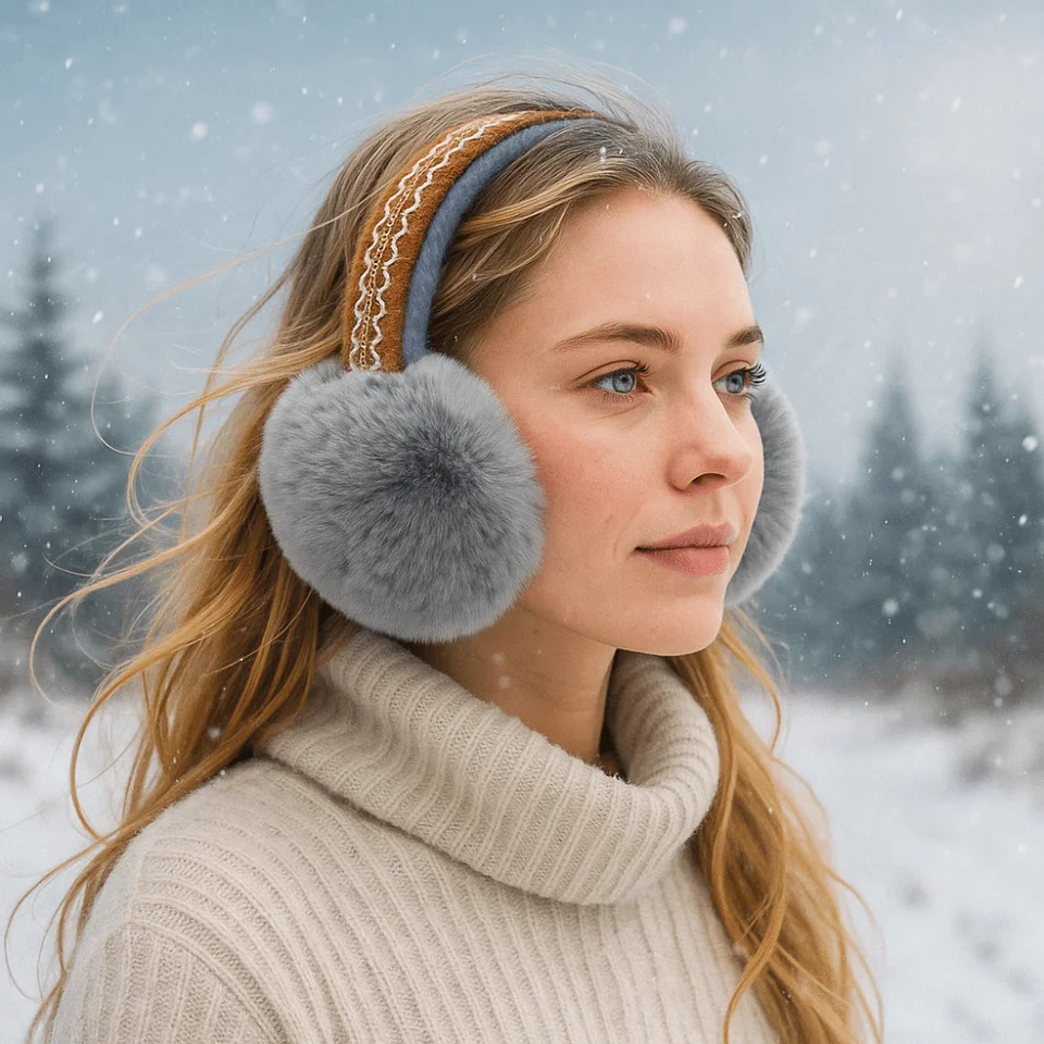 Winter Warm Foldable Earmuffs Thickened Cold Protection Folding Ear Warmer Antifreeze Faux Fur EarMuffs For Women Men Outdoor 251024CJ