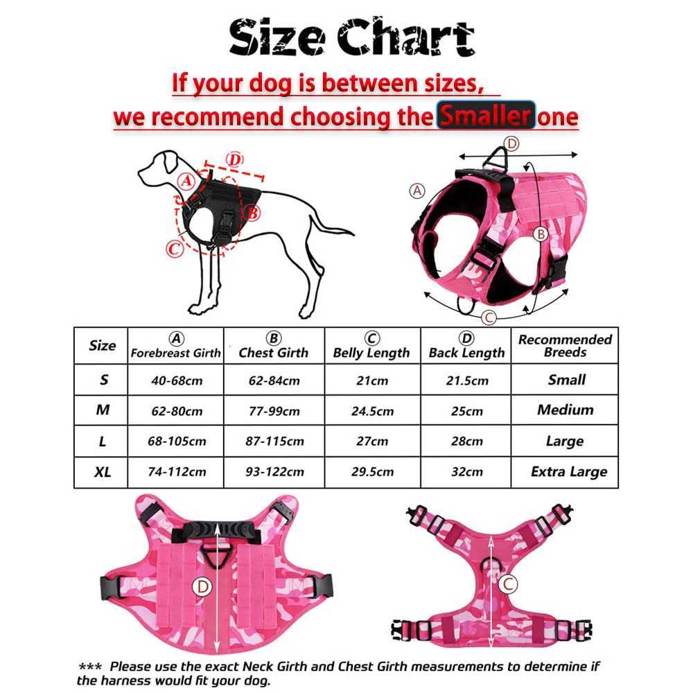 Pink Military Dog Harness And Leash Set Adjustable Pet Tactical Training Vest German Shepherd Mnois For Medium Large Dogs C251031
