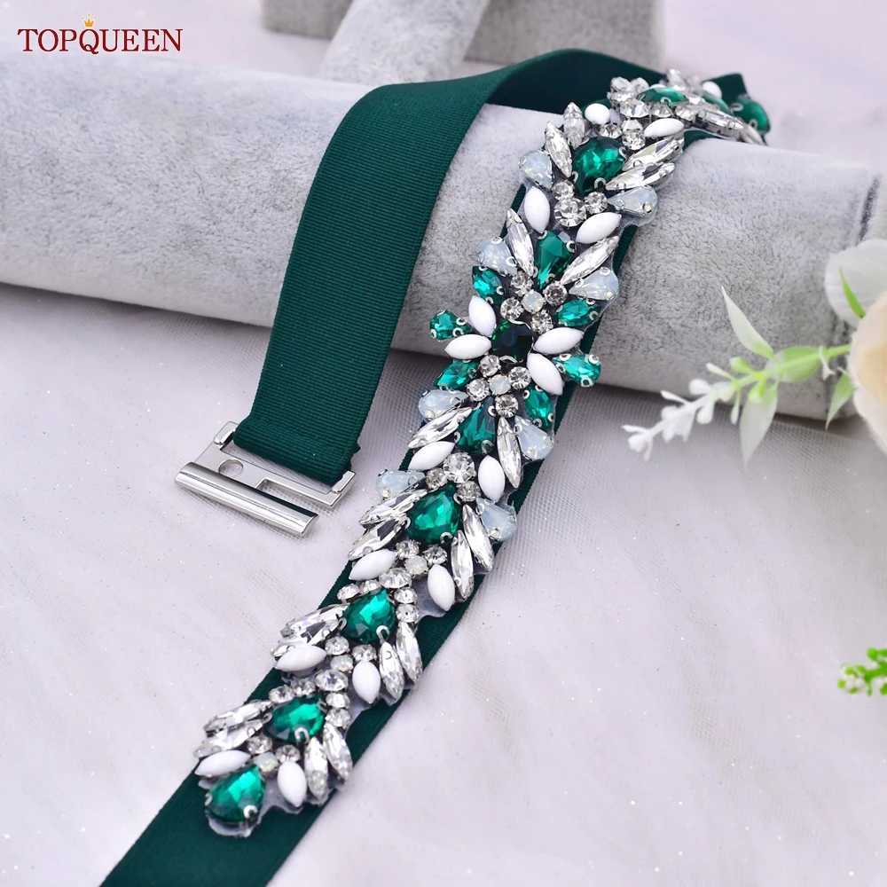 TOPQUEEN Rhinestone Elastic Waist Belt For Women Dress Full Crystal Gem Female Waistband Sash Fashion Luxury Ladies Belt S476BW251030
