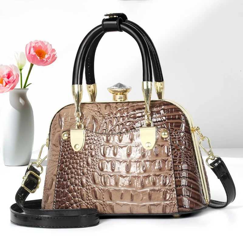 2025 New Luxury Handbags Women Bags Designer Crocodile Pattern Ladies Boston Shoulder Bag High Quality Womens Casual Tote BagT251031