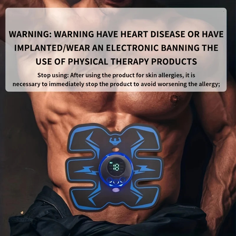 USB Rechargeable EMS Abdominal Muscle Training Device Muscle Stimulator Wireless Smart Fitness Abdominal Training Electric Body 251030