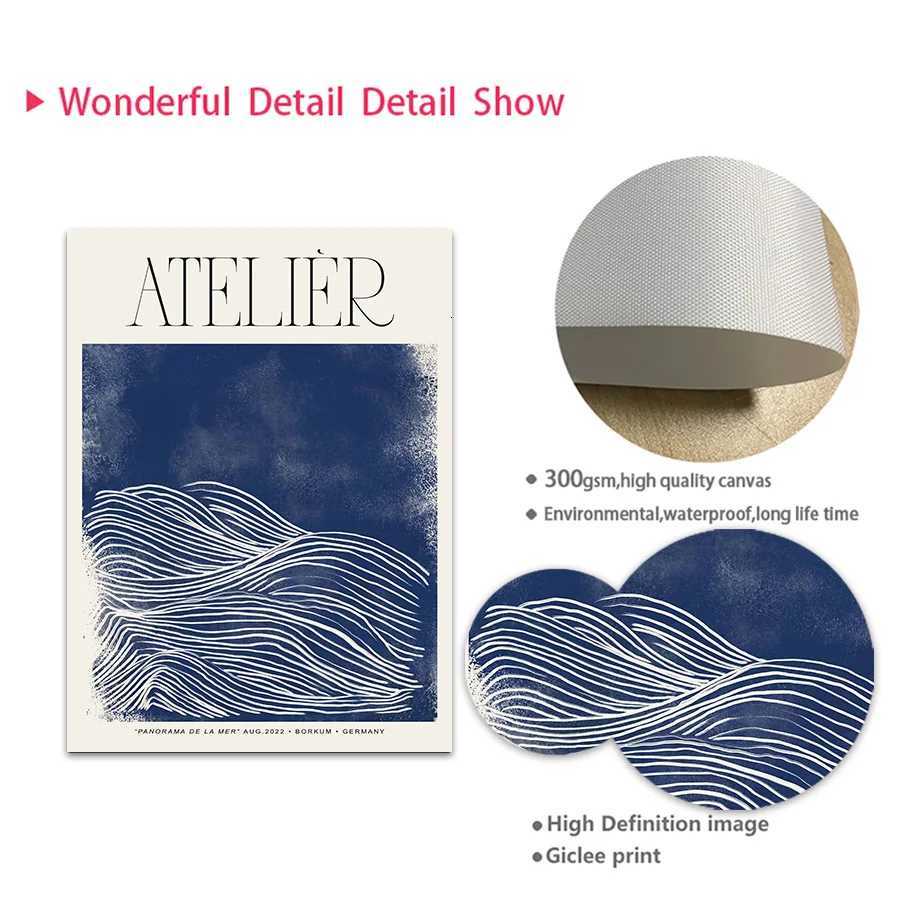 Abstract Blue Vintage Posters And Prints Matisse Line Girl Wall Art Canvas Painting Hotel Bar Pictures Living Room Home Decor C251031