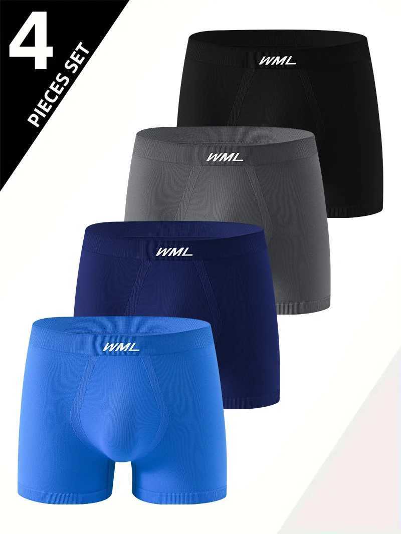 4 Pieces Mens Boxer Briefs Soft Comfortable Healthy Mens Underwear Mens Trendy Casual Sports Mens Seamless Panties BoxersT251031
