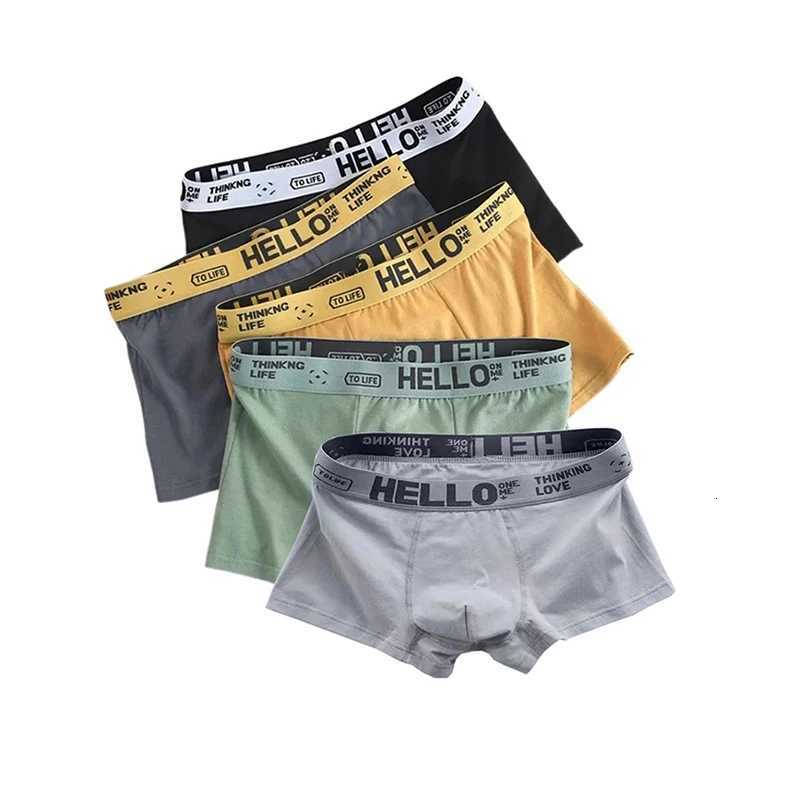 5PCS Boxer Panties Men Letter Underwear Trunks Sexy Underpant Comfortable Breathable Soft Cotton Panties Boxer Shorts Plus SizeT251031