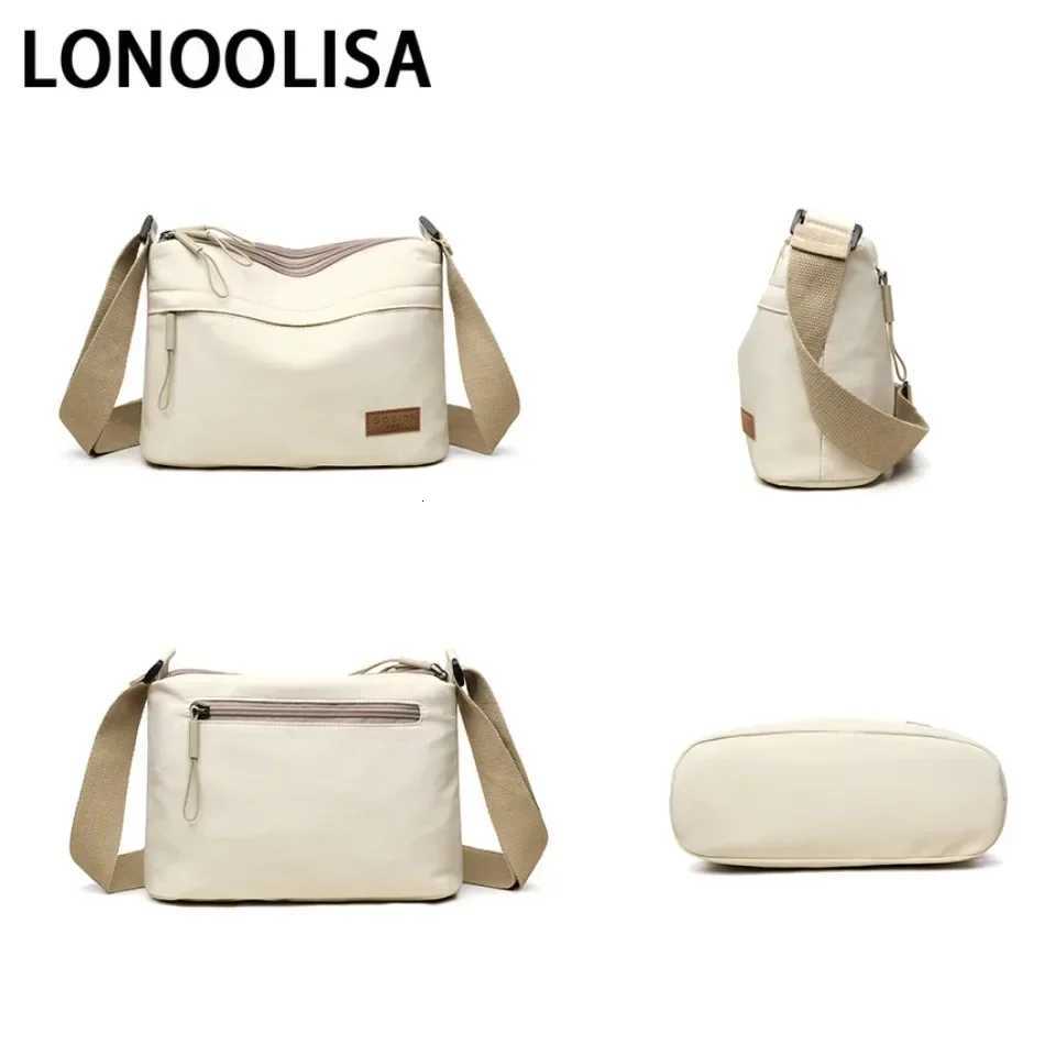 3 Main Pockets High capacity Shoulder Crossbody Bag for Women Multipocket Purse canvas Handbag Suitable for mothers shopping W251031