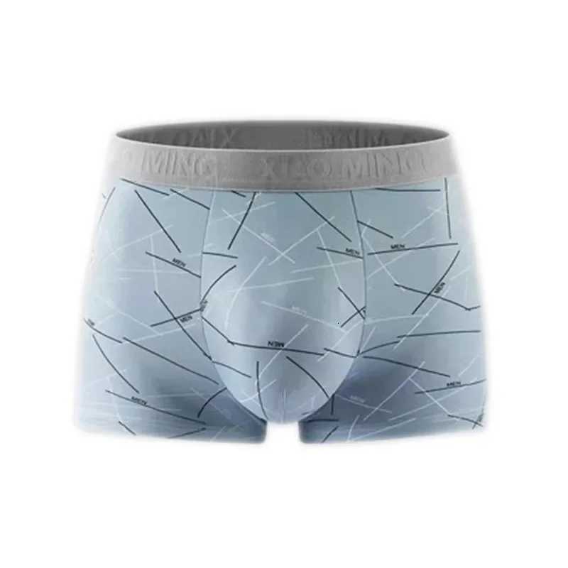 Mens Underwear Comfortable Soft and Fashionable Daily Line Print Intimate Boxer Briefs Sporty and Breathable BoxersT251031